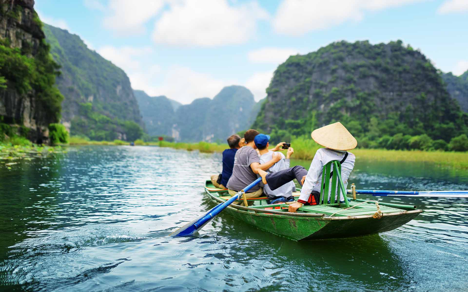 cruising down the ngo dong river ninh binh, vietnam